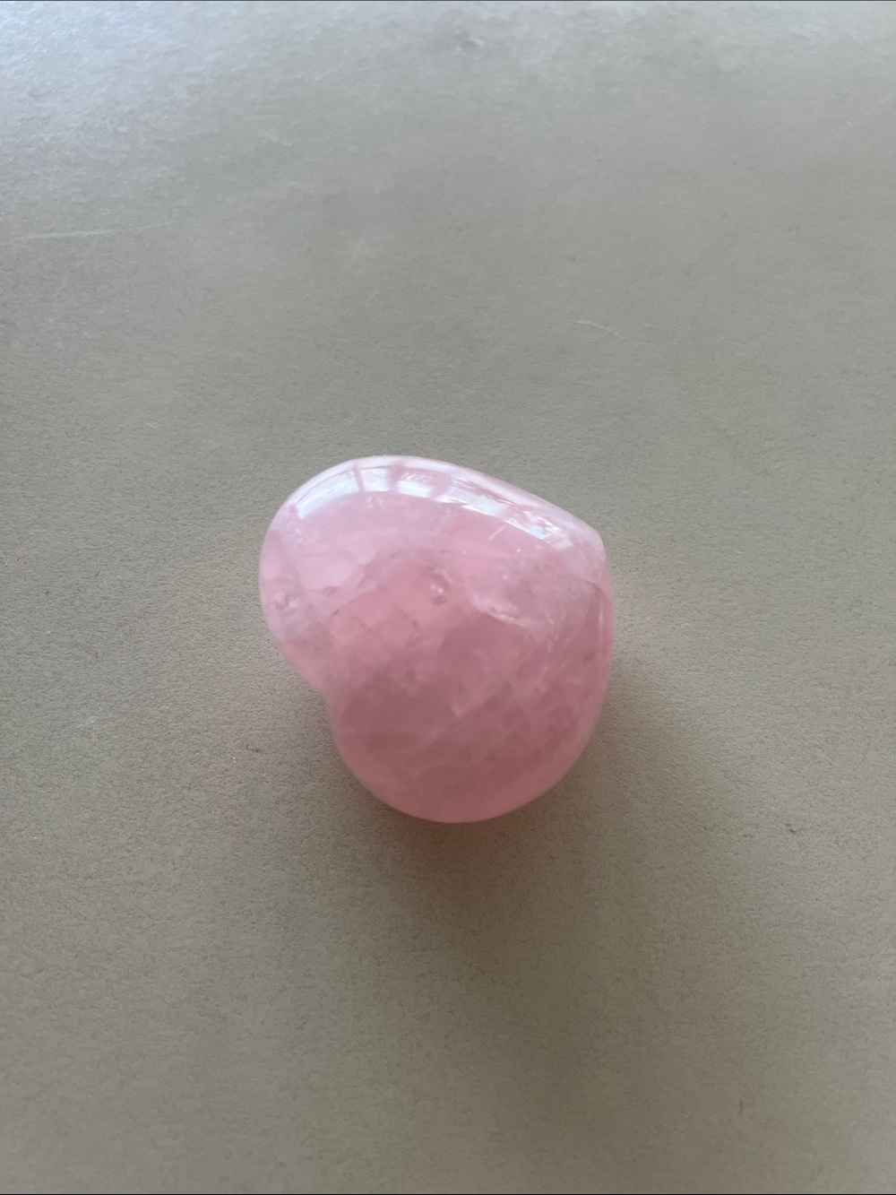 Polished Rose Quartz Heart Stone - Pink Crystal Palm Stone - Picture 2 of 5